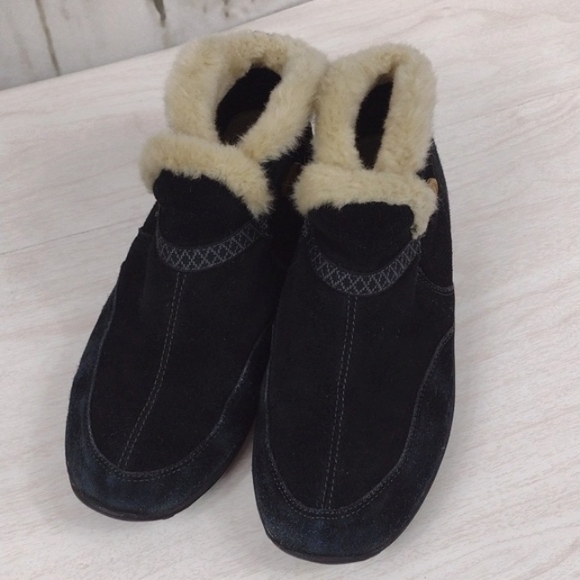 Easy Spirit Fur Trim Slip On Black Size 9.5 - Picture 2 of 7
